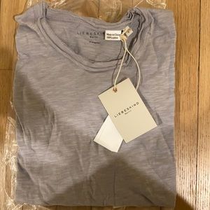 Liebeskind Berlin cotton long sleeve stone grey t shirt